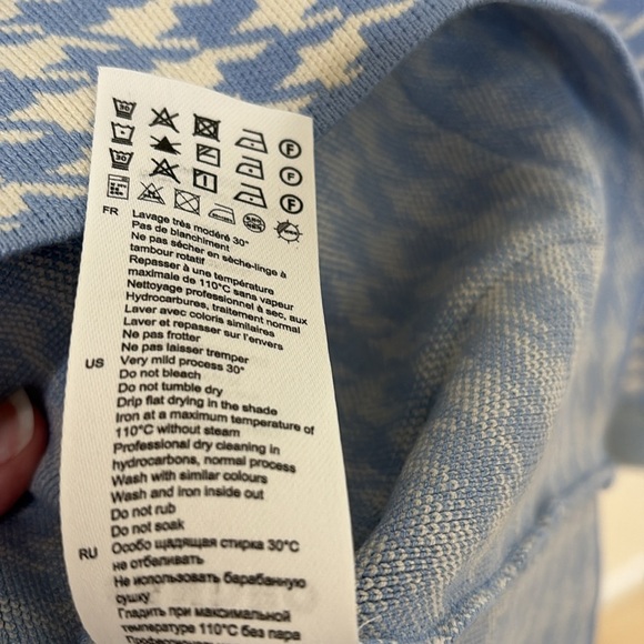 ⭐️SANDRO Houndstooth denim-paneled stretch-knit shirt jacket—GORGEOUS!! Size 2 - Picture 10 of 13